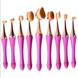 9pcs Oval Makeup Brush Set Kit Magnetic Cosmetic